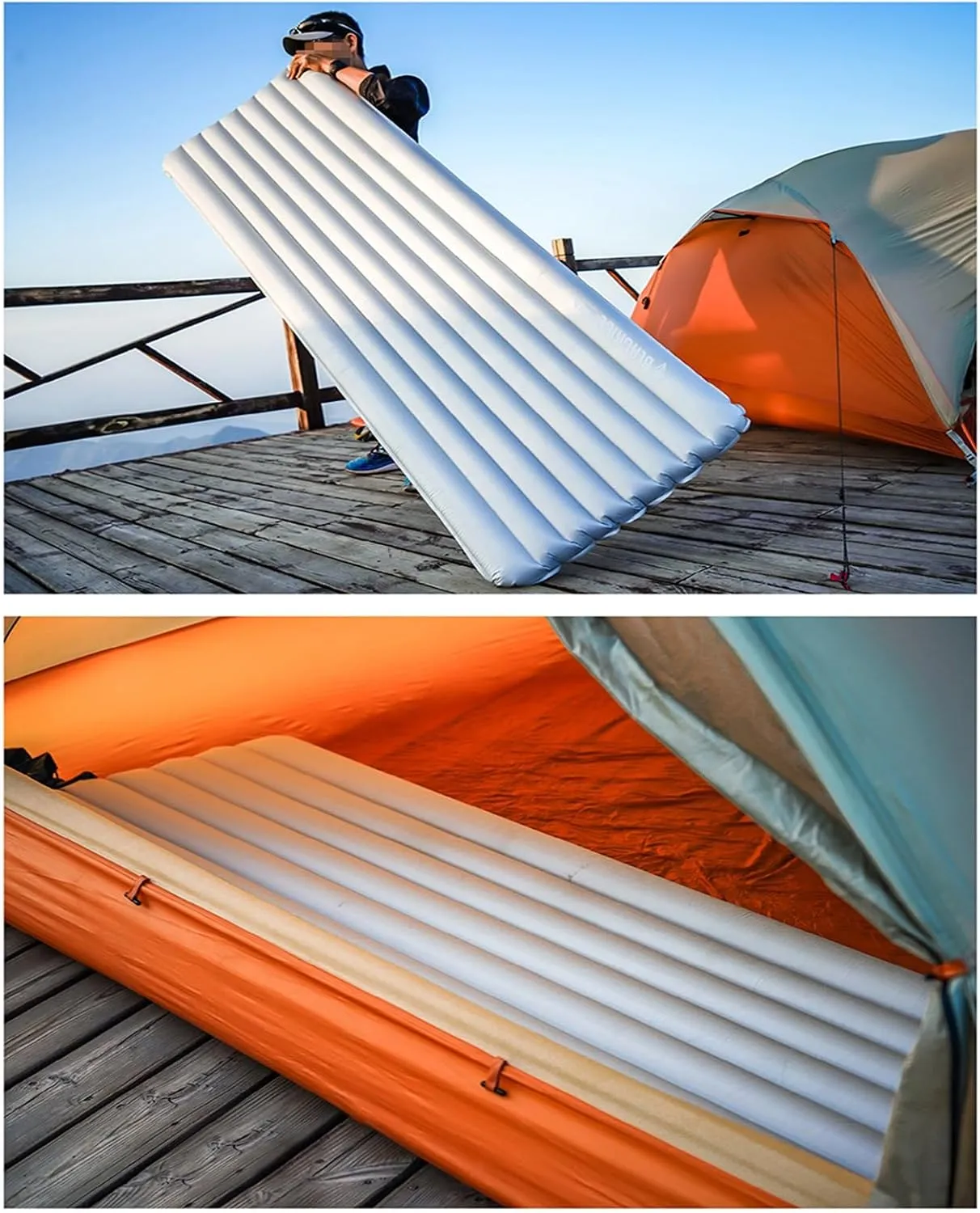 Inflatable Mattress, Outdoor Sleeping mat, Camping Tent Sleeping mat, Portable Sleeping mat and nap mat.(Silver)