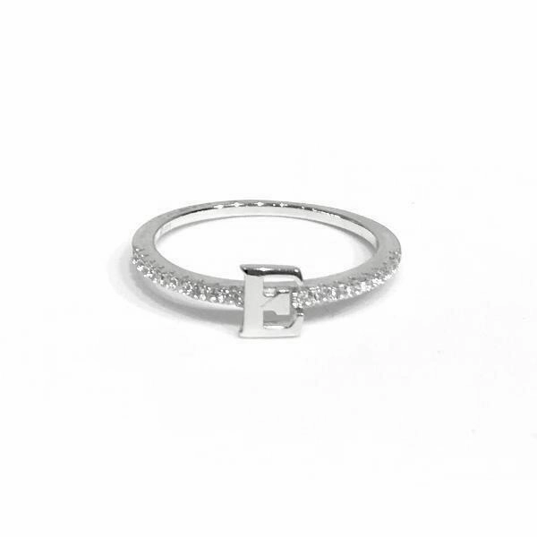 Initial Sparkle SILVER Ring