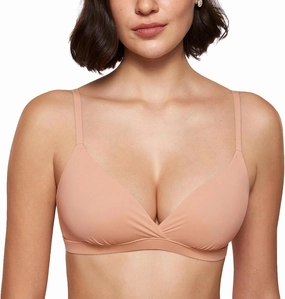 INLYRIC Women's Inbarely Triangle Bralette Comfortable Unlined V Neck Wireless Smoothing Bra Top Stretch