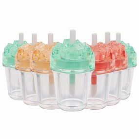 iplusmile 7Pcs Cute Lip Balm Tubes with Wand, Empty Refillable Lipgloss Container Lip Glaze Tubes, Ice Cream Shape Reusable Lip Gloss Container for Homemade Lip Gloss Lipstick