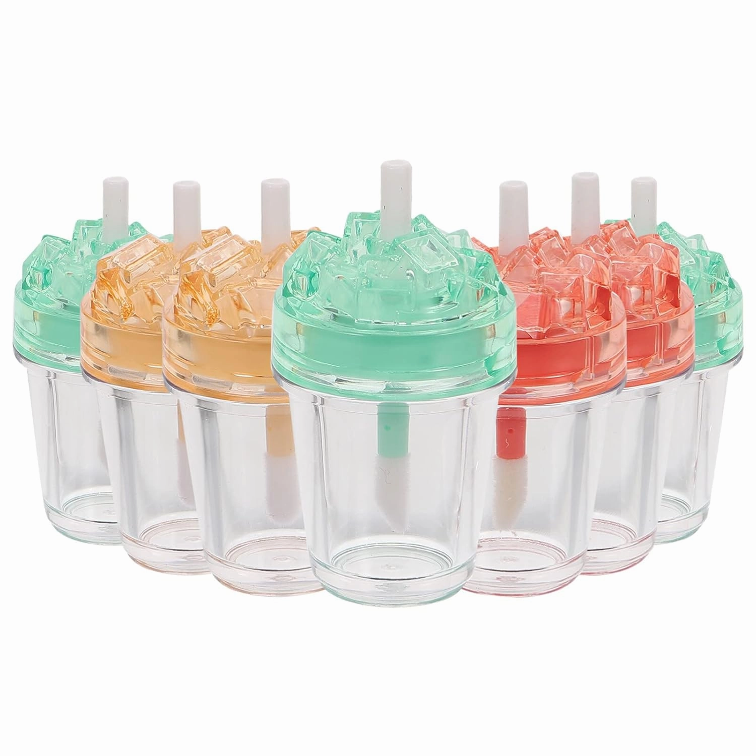 iplusmile 7Pcs Cute Lip Balm Tubes with Wand, Empty Refillable Lipgloss Container Lip Glaze Tubes, Ice Cream Shape Reusable Lip Gloss Container for Homemade Lip Gloss Lipstick