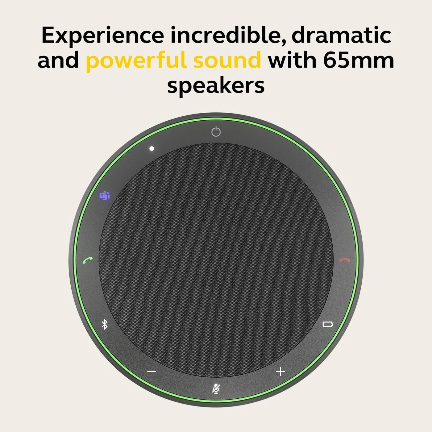 Jabra Speak2 75 Wireless Bluetooth Speakerphone - Portable Speaker with 4 Noise-Cancelling Mics, 65mm Full-Range Speakers & Super-Wideband Audio - Certified Microsoft Teams Speaker - Dark Grey