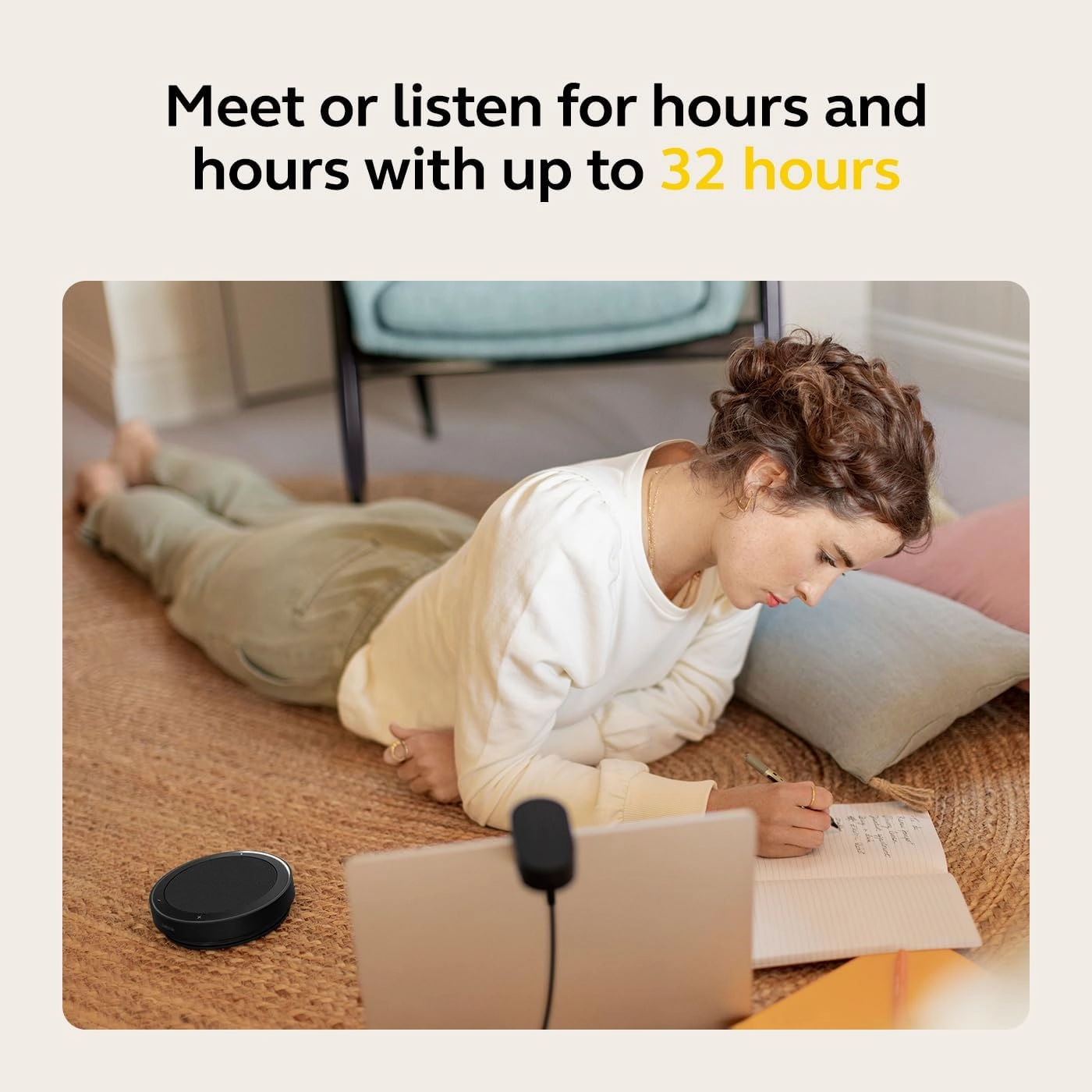 Jabra Speak2 75 Wireless Bluetooth Speakerphone - Portable Speaker with 4 Noise-Cancelling Mics, 65mm Full-Range Speakers & Super-Wideband Audio - Certified Microsoft Teams Speaker - Dark Grey