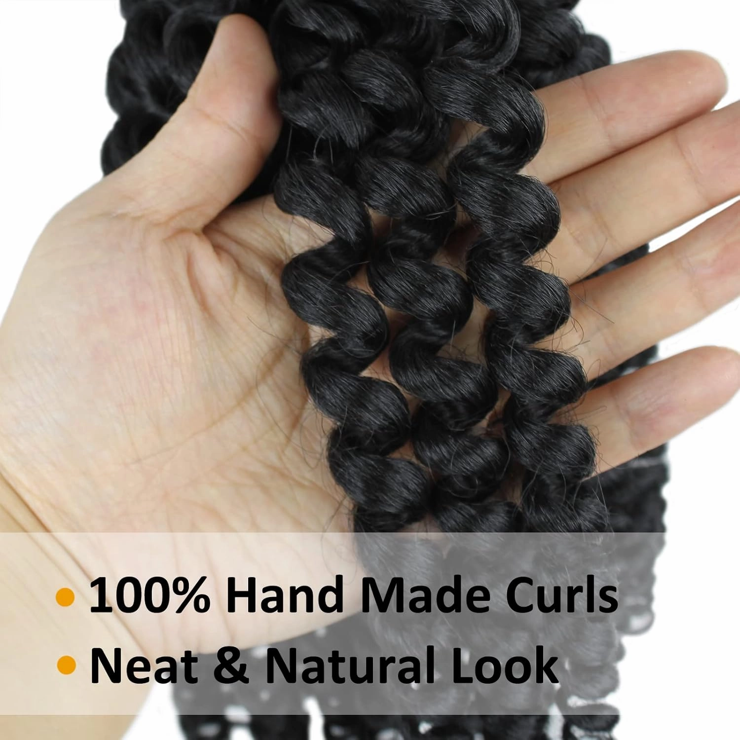 Jamaican Bounce Curly Crochet Hair 8 Inch 5 Packs Wand Curl Braids Short Braiding Extensions For Black Women(8inch, 1b)
