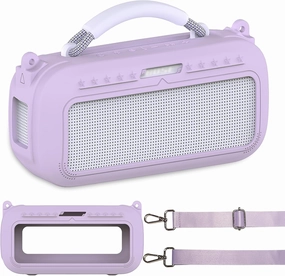 JCHPINE Silicone Cover Case for Bose SoundLink Max Portable Speaker Accessories, Soft Silicone Skin for Bose SoundLink Max Bluetooth Speaker with Shoulder Strap (Purple Case)