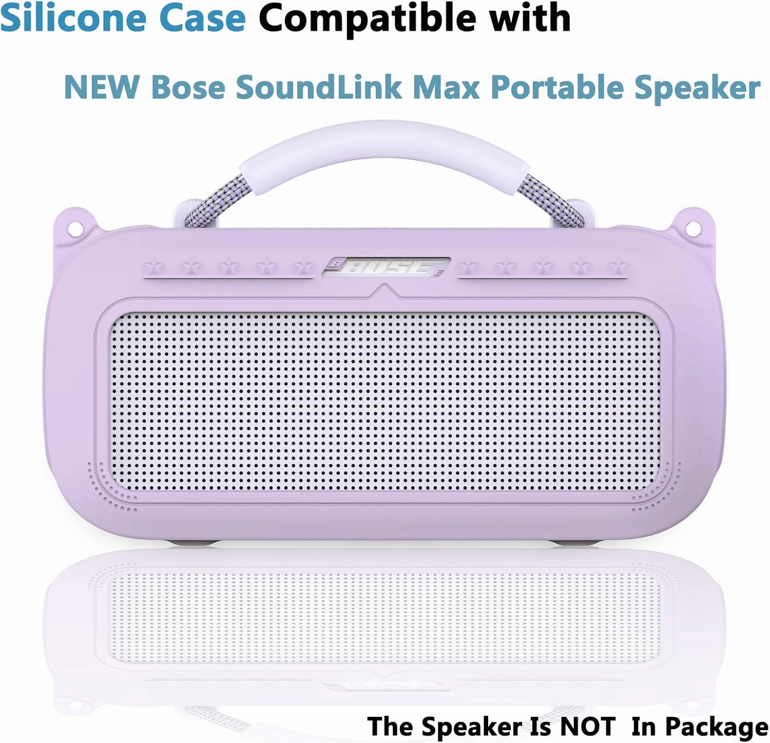 JCHPINE Silicone Cover Case for Bose SoundLink Max Portable Speaker Accessories, Soft Silicone Skin for Bose SoundLink Max Bluetooth Speaker with Shoulder Strap (Purple Case)