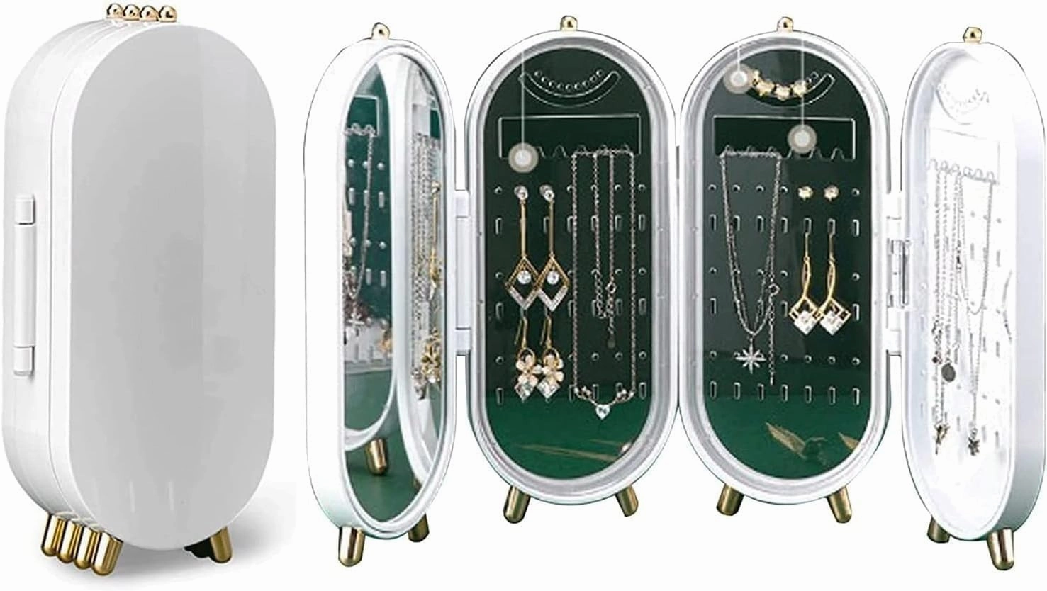 Jewellery Box Organiser for Necklace Earrings Bracelets Rings Stackable Layer Velvet