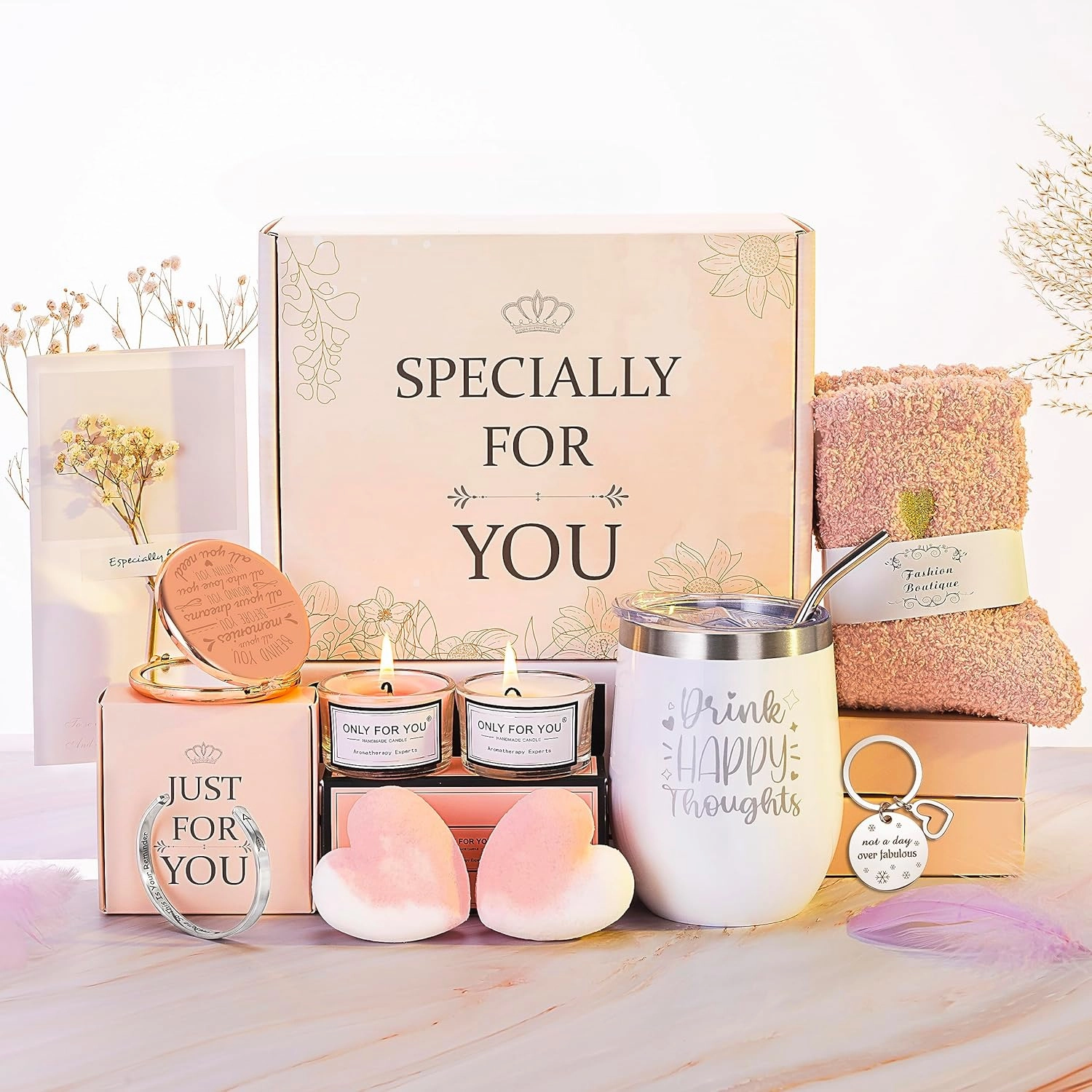 Jimi&Jimu Birthday Gifts for Women – Luxurious Gift Basket Self Care Gifts for Women – Premium SPA Gifts for Women for Sister, Best Friend, Birthday Gifts for Mom, Thank You Gifts