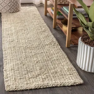 JONATHAN Y NRF102B-218 Pata Hand Woven Chunky Jute Light Ivory 2 ft. x 18 ft. Runner Rug, Bohemian, Transitional, Rustic for Home, Bedroom, Living Room, Kitchen, Entryway/Hallway