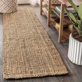 JONATHAN Y NRF102A-218 Pata Hand Woven Chunky Jute Natural 2 ft. x 18 ft. Runner Rug, Bohemian, Transitional, Rustic for Home, Bedroom, Living Room, Kitchen, Entryway/Hallway
