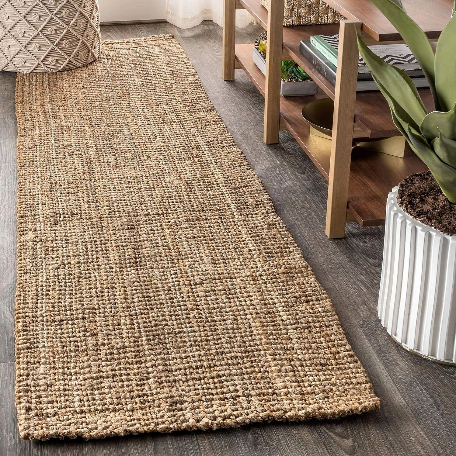 JONATHAN Y NRF102A-218 Pata Hand Woven Chunky Jute Natural 2 ft. x 18 ft. Runner Rug, Bohemian, Transitional, Rustic for Home, Bedroom, Living Room, Kitchen, Entryway/Hallway
