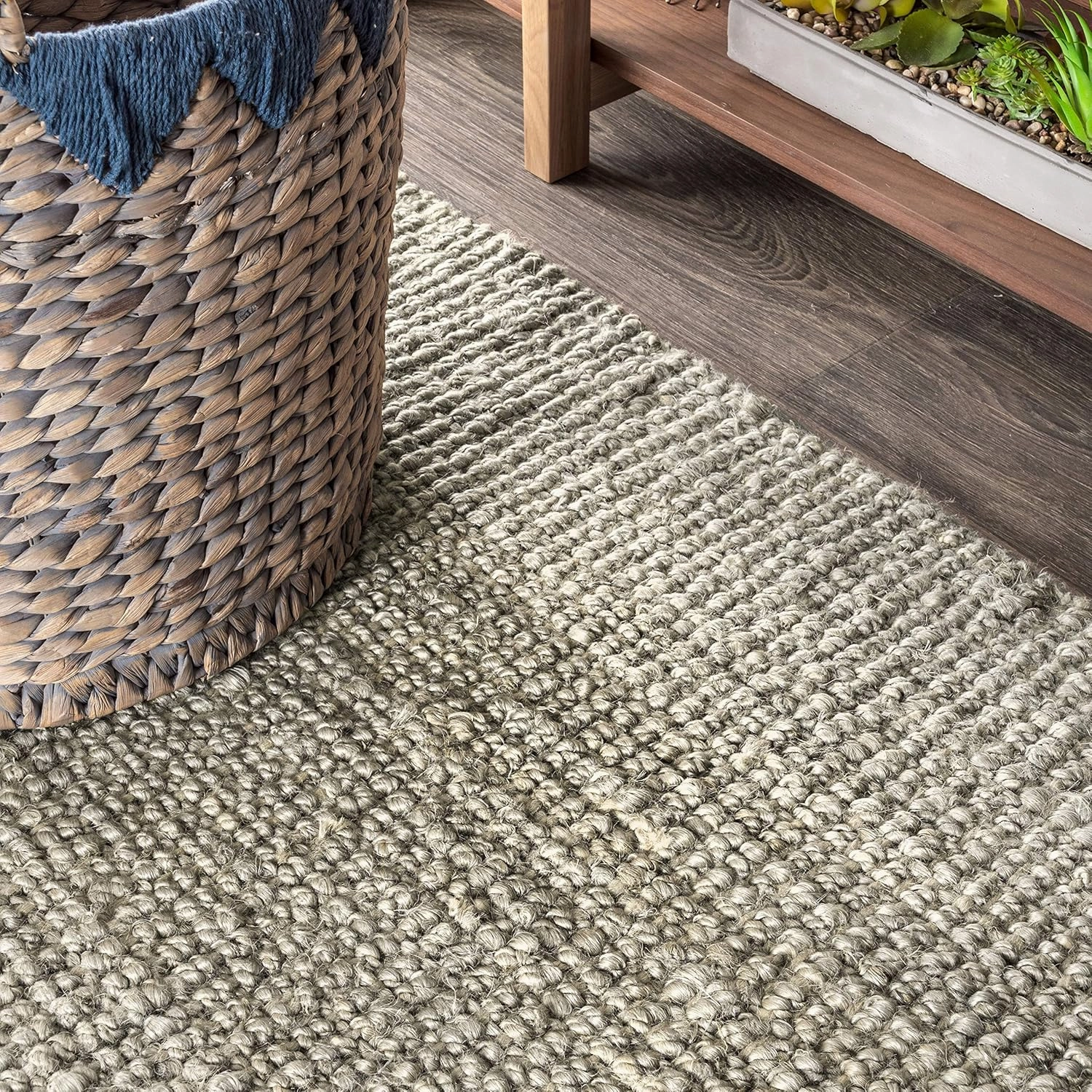 JONATHAN Y NRF102C-218 Pata Hand Woven Chunky Jute Gray 2 ft. x 18 ft. Runner Rug, Bohemian, Transitional, Rustic for Home, Bedroom, Living Room, Kitchen, Entryway/Hallway