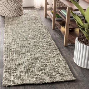 JONATHAN Y NRF102C-218 Pata Hand Woven Chunky Jute Gray 2 ft. x 18 ft. Runner Rug, Bohemian, Transitional, Rustic for Home, Bedroom, Living Room, Kitchen, Entryway/Hallway