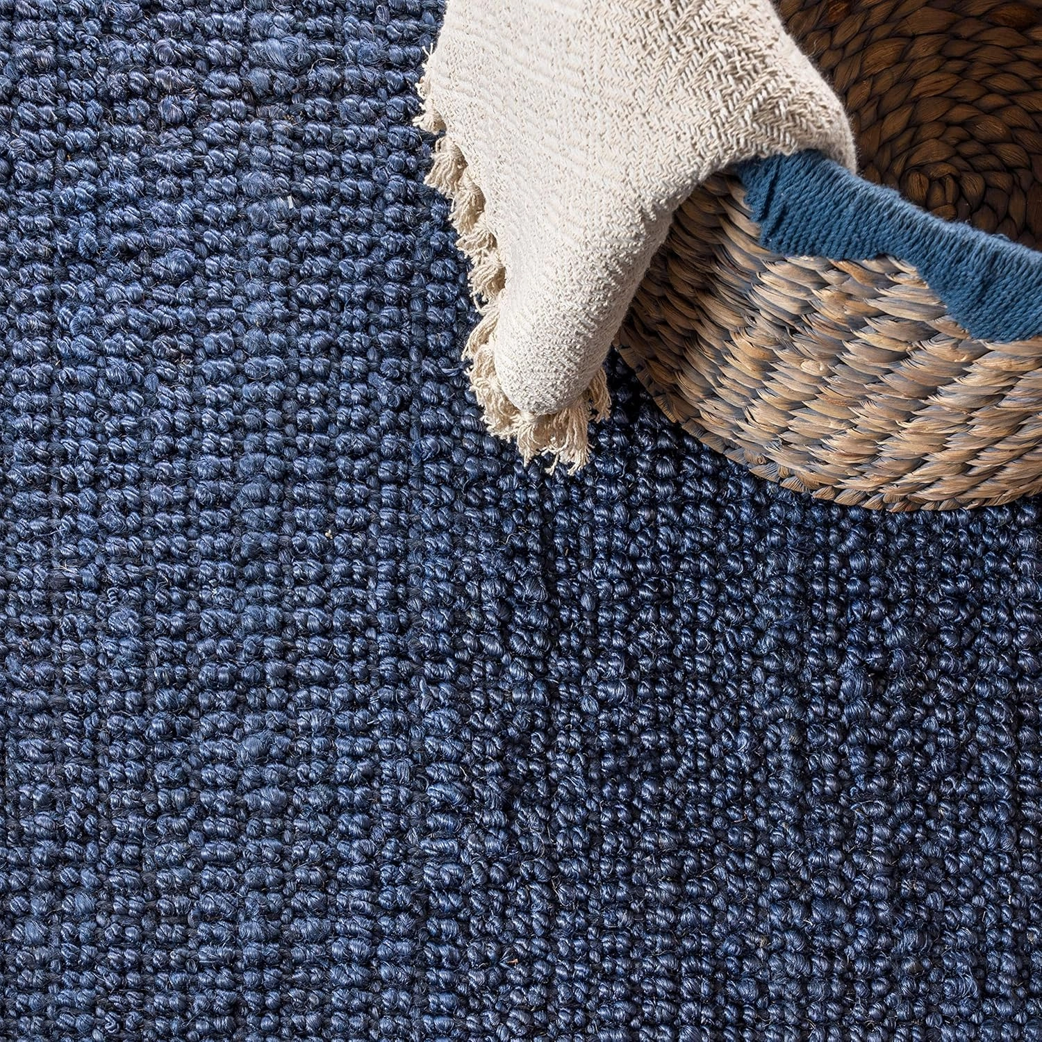 JONATHAN Y NRF102D-218 Pata Hand Woven Chunky Jute Navy 2 ft. x 18 ft. Runner Rug, Bohemian, Transitional, Rustic for Home, Bedroom, Living Room, Kitchen, Entryway/Hallway