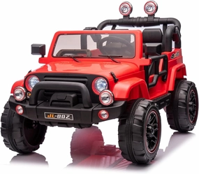 JOYLDIAS 2-Seater Ride On Truck and Car Cover, 12V7AH Battery Powered Toys Car for 2 Kids with Remote Control, Music, MP3, Bluetooth, LED Lights, 3 Speeds, Spring Suspension for Boys and Girls, Red
