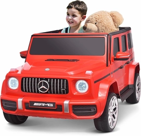 Joywhale 24V 2-Seater Kids Ride on Car Licensed Mercedes-Benz G63 Powerful 4WD for Kids Ages 3-8, with 7AH Big Battery, Remote Control, Soft Braking, 4-Wheel Suspension, LED Headlight & Music, Red