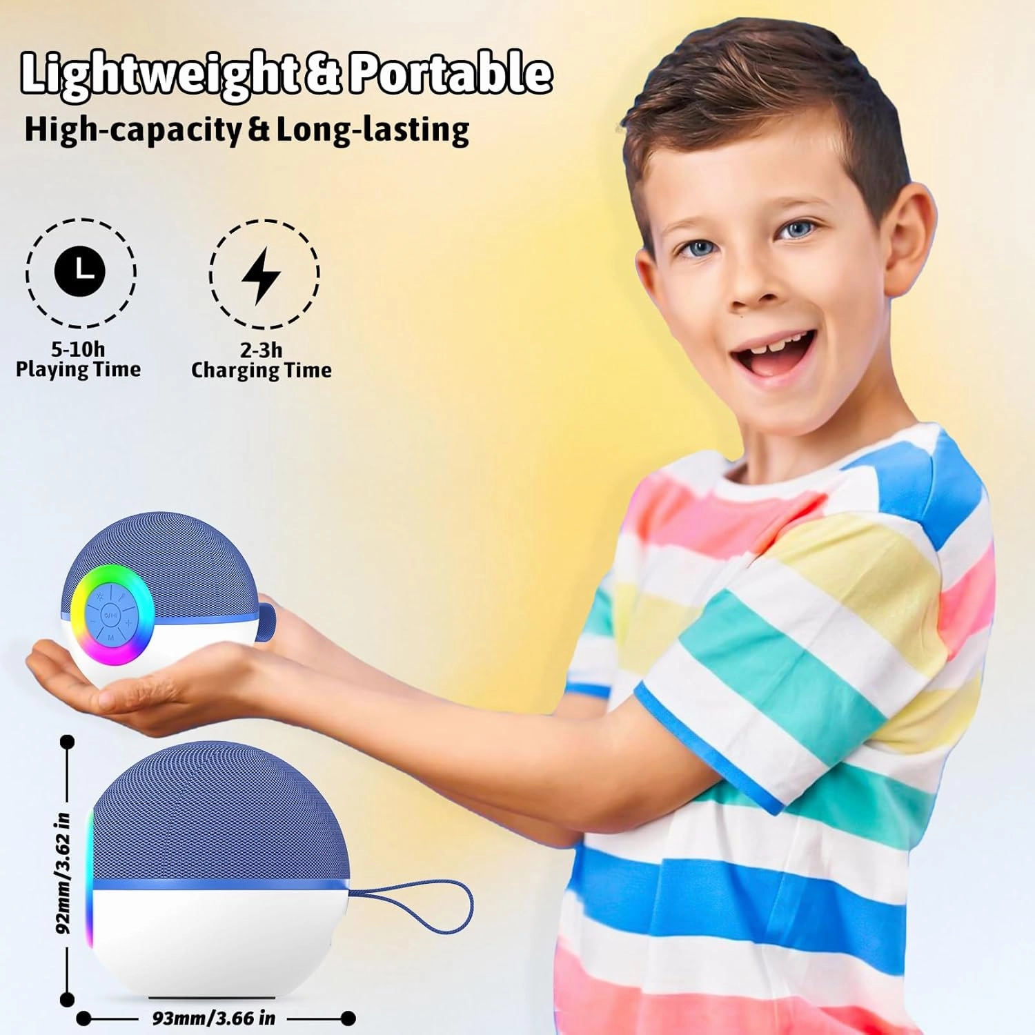 Karaoke Microphone Machine Toys for Kids Adults, Mini Portable Bluetooth Speaker with Wireless Mic, Christmas Birthday Gifts for Boys Girls Ages 3 4 5 6 7 8 9 10 11 12  Year (Blue)