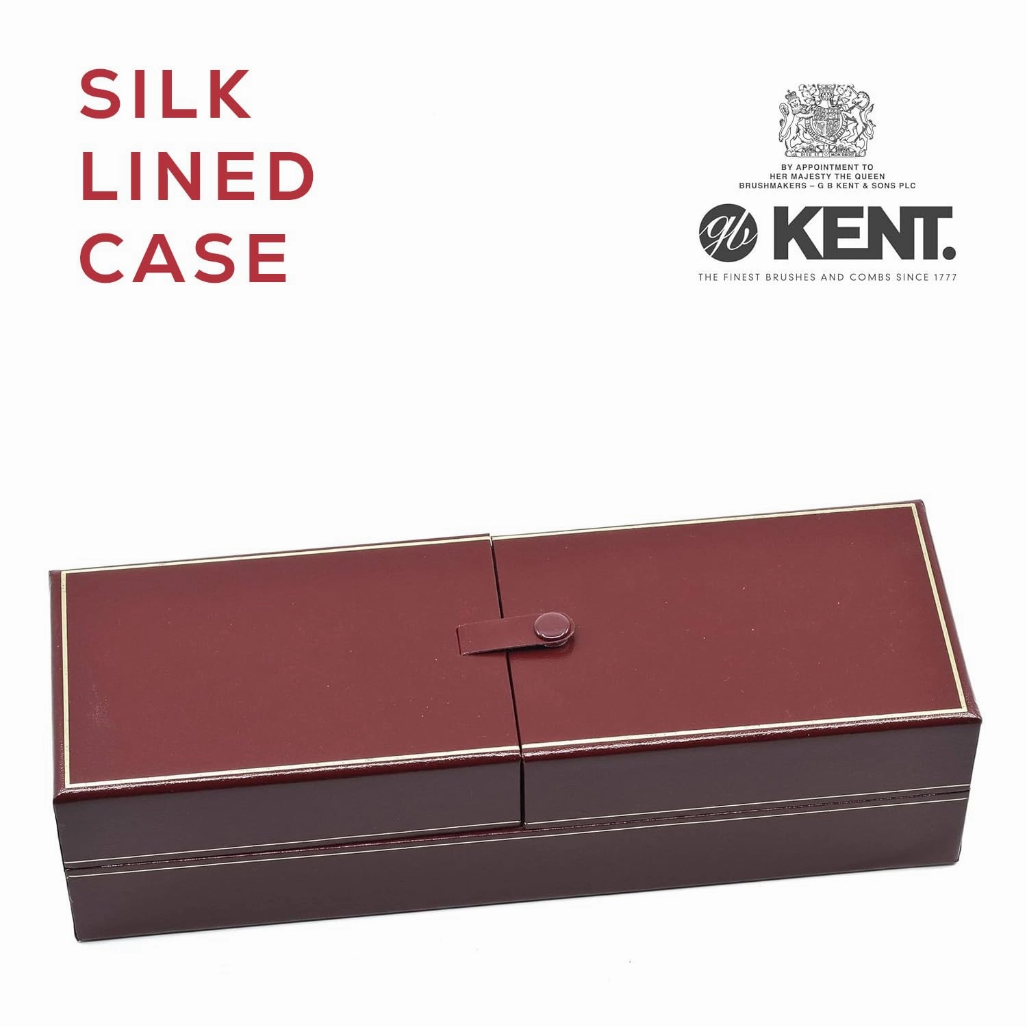Kent LHS5 Satinwood Wire-Laid Pure White Boar Bristle Oval Hair Brush in a Silk Lined Presentation Case for Daily Grooming Medium To Long Thick Hair and Promotes Natural Shine. Handmade in England