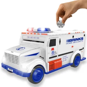 Kids Money Bank, Electronic Piggy Banks, Great Gift Toy for Kids Children, Cool Armored Car Bank Password Coin Bank, Perfect Toy Gifts for Boys Girls (White)