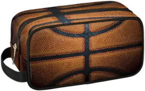 Kids Travel Toiletry Bag for Boys, 3D Retro Basketball Waterproof Hanging Dopp Kit Wash Bag with Large Capacity for Travel, Sports, Shower