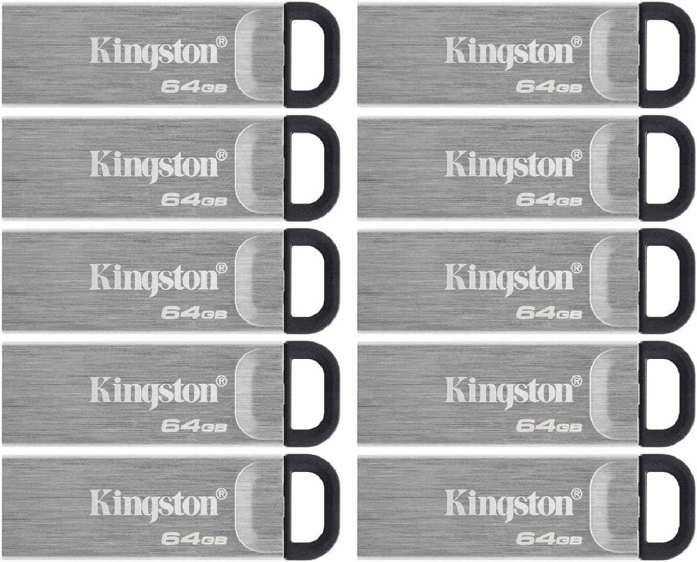 Kingston 64GB DataTraveler Kyson USB 3.2 Gen 1 200MB/s Read Metal Flash Drive (10-Pack) (10 Items)