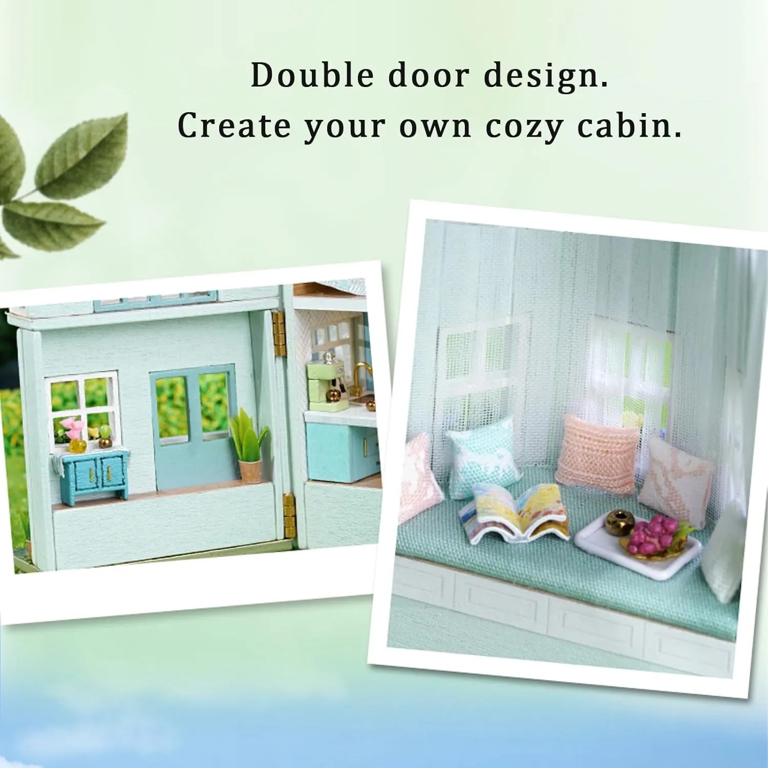 Kisoy Romantic and Cute Dollhouse Miniature DIY House Kit Creative Room Perfect DIY Gift for Friends, Lovers and Families (Warm House)