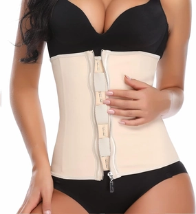 KIWI RATA Women Latex Workout Waist Trainer Corset with Double Straps X-Shape Faja Trimmer Belt