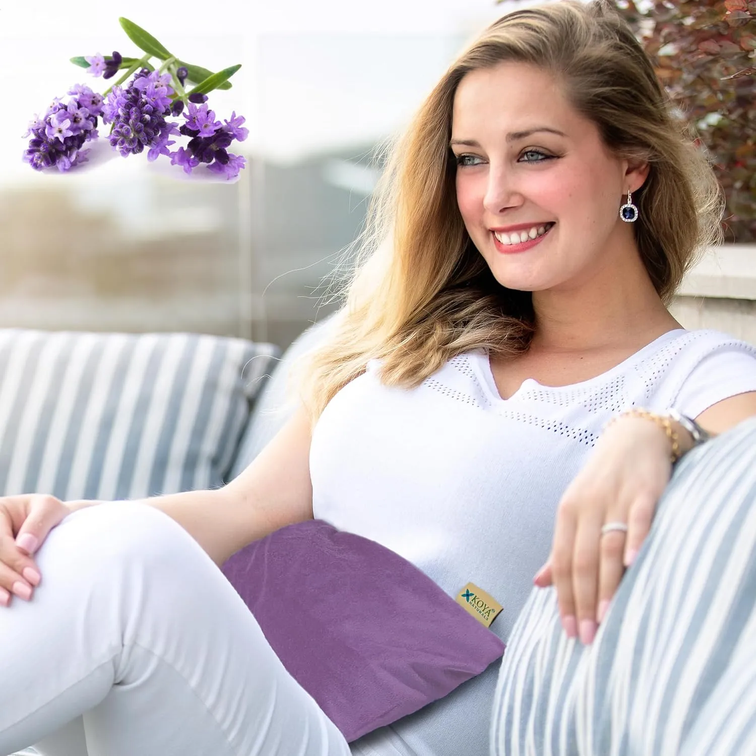 KOYA Naturals Soft Velvet Microwave Heating Pad for Cramps with Lavender- Microwavable Moist Heat Bag - for Neck, Muscles, Joints, Stomach Pain, Menstrual Cramps (Lavender Color)