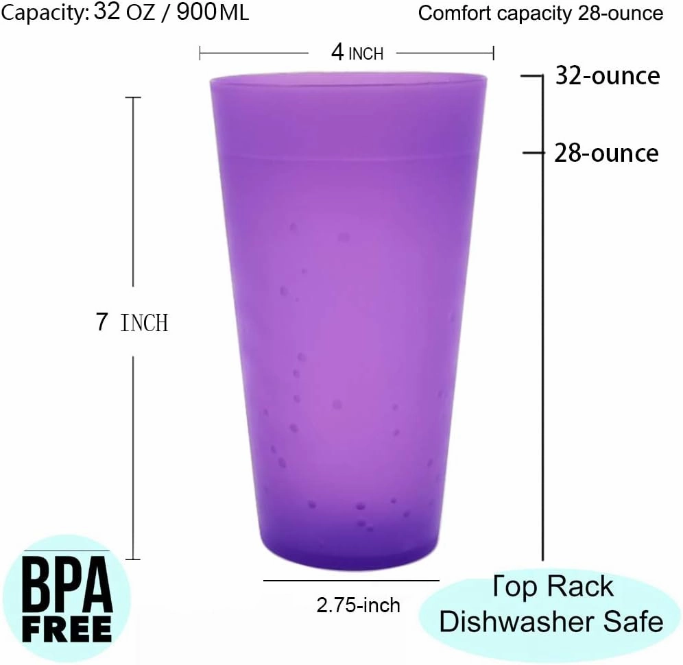 KX-WARE 32-ounce Plastic Tumblers/Large Drinking Glasses/Party Cups/Iced Tea Glasses Set of 12,6 Assorted Colors| Unbreakable, Dishwasher Safe, BPA Free