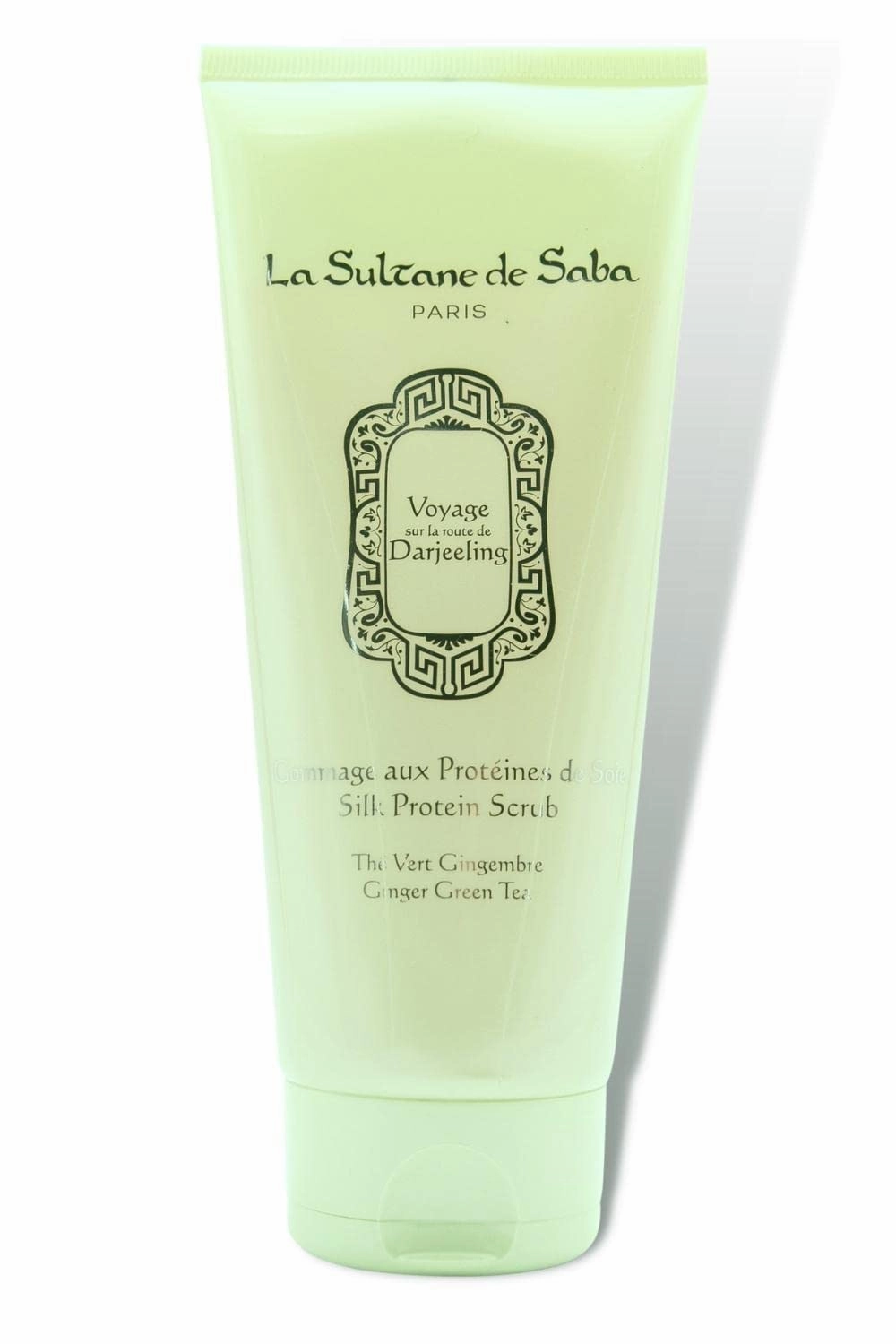 La Sultane de Saba - Silk Protein Scrub - Green Tea & Ginger - Journey to the Route of Darjeeling, 200ml / 6.8 Fl Oz