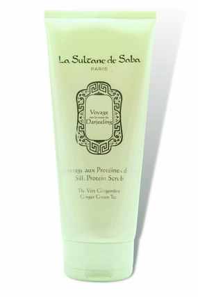 La Sultane de Saba - Silk Protein Scrub - Green Tea & Ginger - Journey to the Route of Darjeeling, 200ml / 6.8 Fl Oz