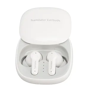 Language Translator Device, Multifunction Translator Earbuds 144 Online Languages Translation BT 5.0 Portable Earbuds for Music Calling Translating (White)