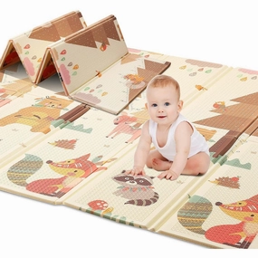 Large Foam Mat Portable Playmat for Babies (milchig weib)