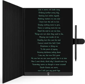 LCD Writing Tablet, 11.5" Full Screen Digital Notepad for Kids and Adults, Erasable Pad with Tablet Case and Hall Switch, Drafting, Drawing, Leaving Message, Black