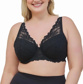 Leading Lady, The Willow, Underwire Bra for Women, Lace Design, Adjustable Straps, Foam Cups, Full Coverage, Plunge Bra