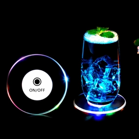 LED Glow Coaster – Acrylic Crystal Luminous Cocktail