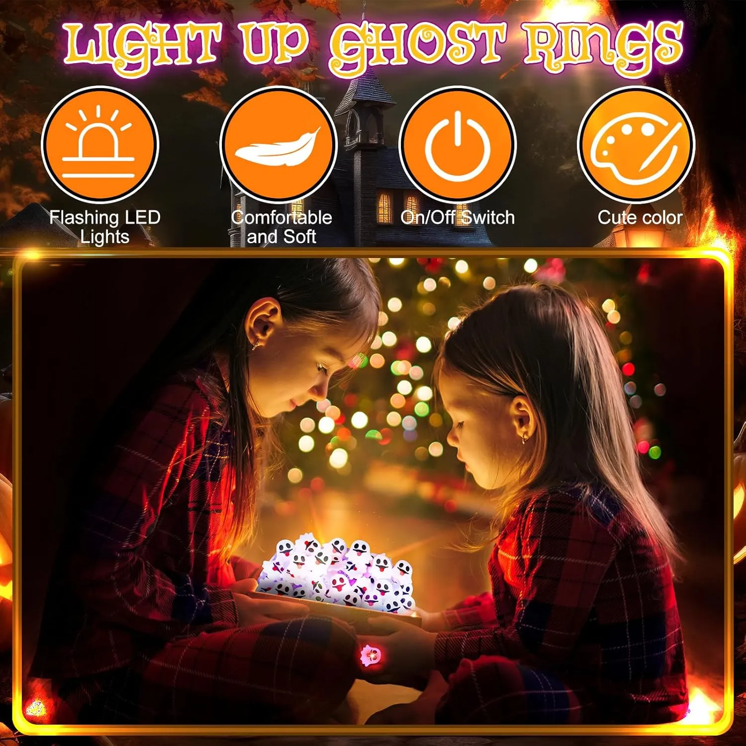 Leitee 50 Pcs Flashing LED Bumpy Rings Colorful Light up Glow Jelly Rings for Party Class Games Prizes Halloween Valentines Glow in the Dark Party Supplies