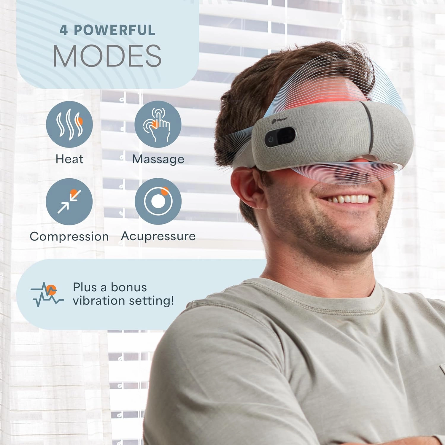 LifePro Portable FSA/HSA Eligible Eye Massager with Heat and Vibration-4 Soothing Modes for Compression Massage to Help Reduce Puffy and Dry Eyes-Rechargeable Heated Migraine Mask with Bluetooth Music