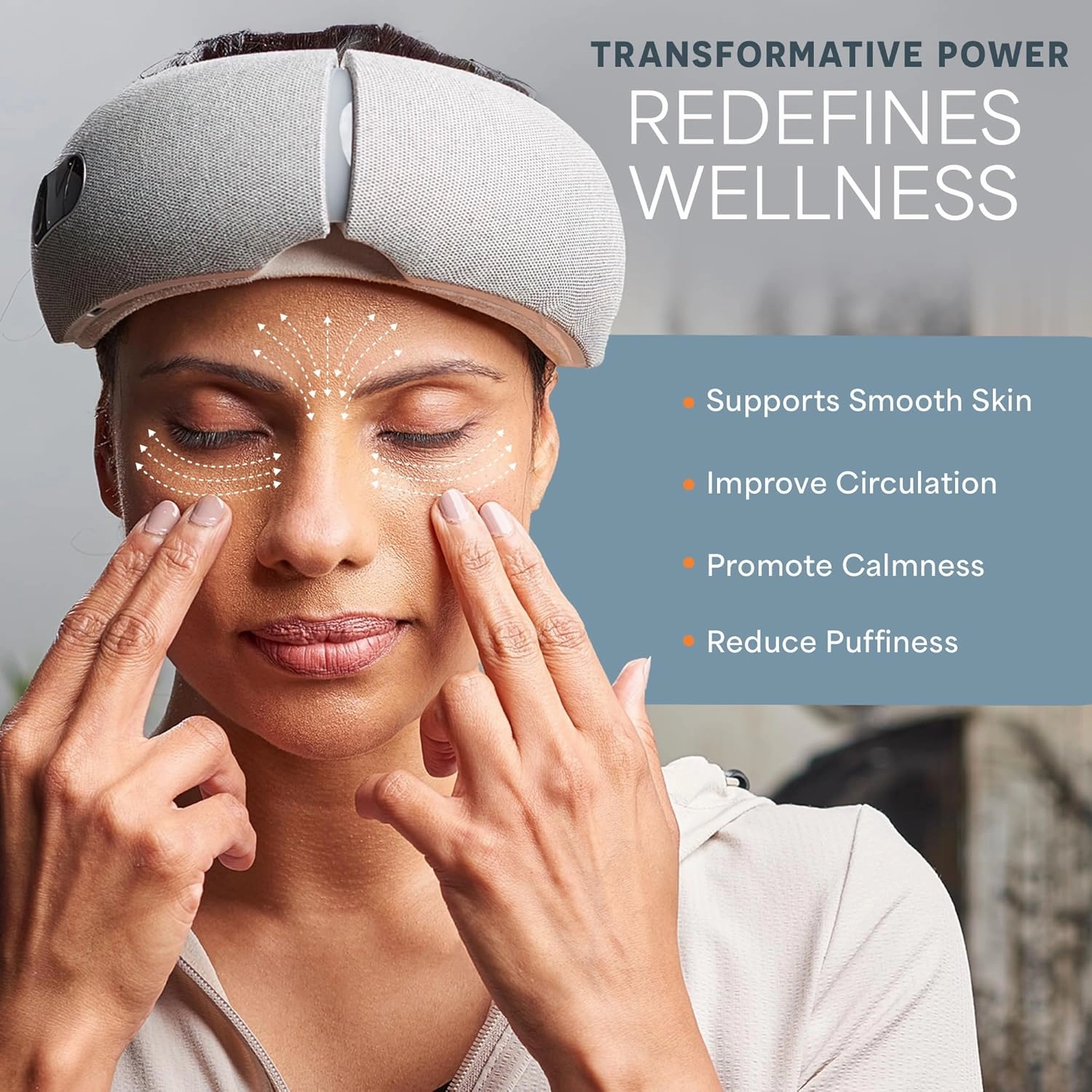 LifePro Portable FSA/HSA Eligible Eye Massager with Heat and Vibration-4 Soothing Modes for Compression Massage to Help Reduce Puffy and Dry Eyes-Rechargeable Heated Migraine Mask with Bluetooth Music