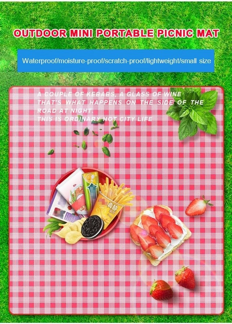 lilaBelle]【Portable Waterproof Picnic Mat 600D Oxford Camping Blanket with -Proof Layer, Thickened Outdoor Ground Cover for Hiking, Beach, Family Park Use, Fits 1-8 Adults (800g Lightweight)
