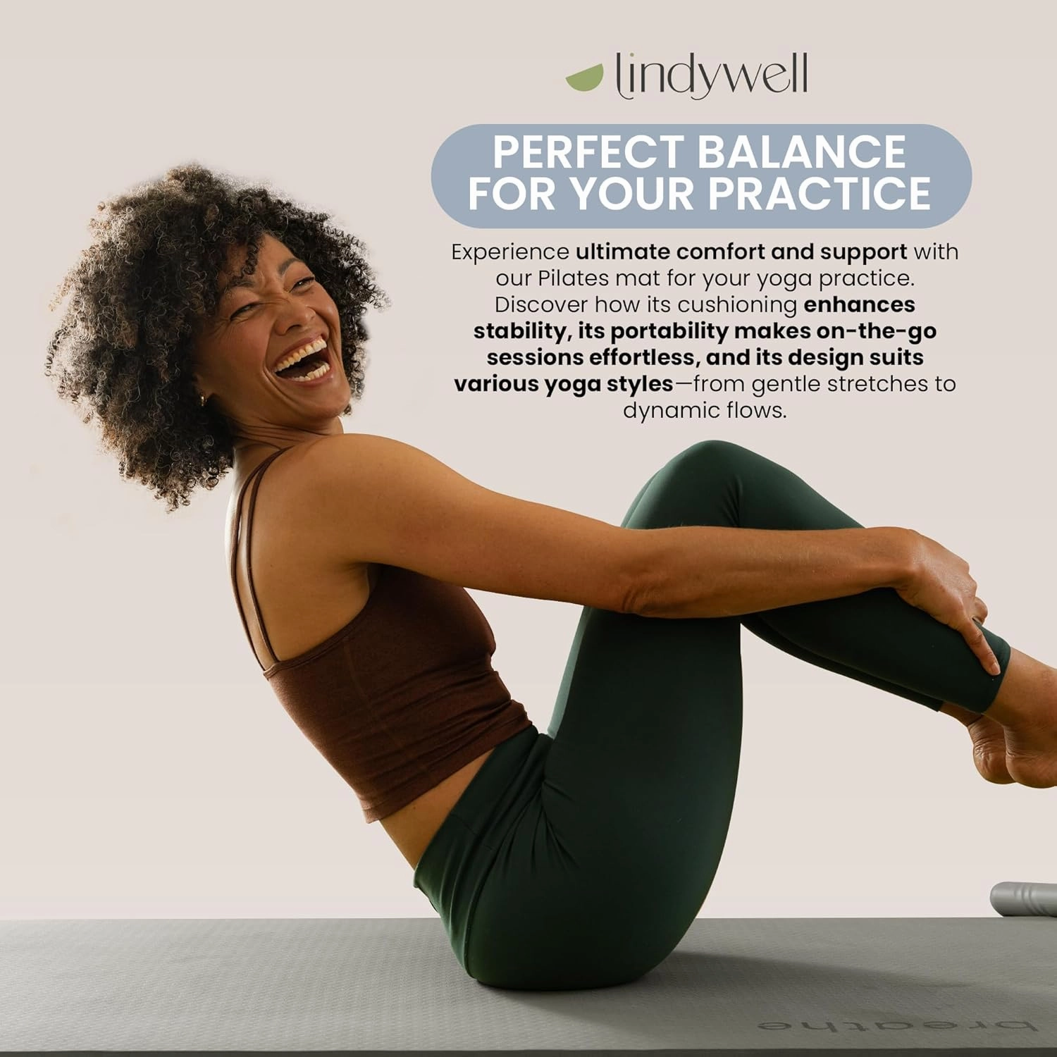Lindywell Pilates Yoga Workout Mat Non Slip 6mm, 8mm, 10mm Thick - 6ft x 26in - Workout Exercise Mat, Superior Joint & Spine Support - Portable with Straps - Perfect for Yoga, Stretching, & Pilates