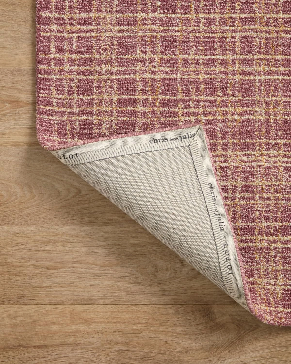 Loloi Chris Loves Julia x Polly Collection POL-03 Berry/Natural 2'-0" x 5'-0" Accent Rug