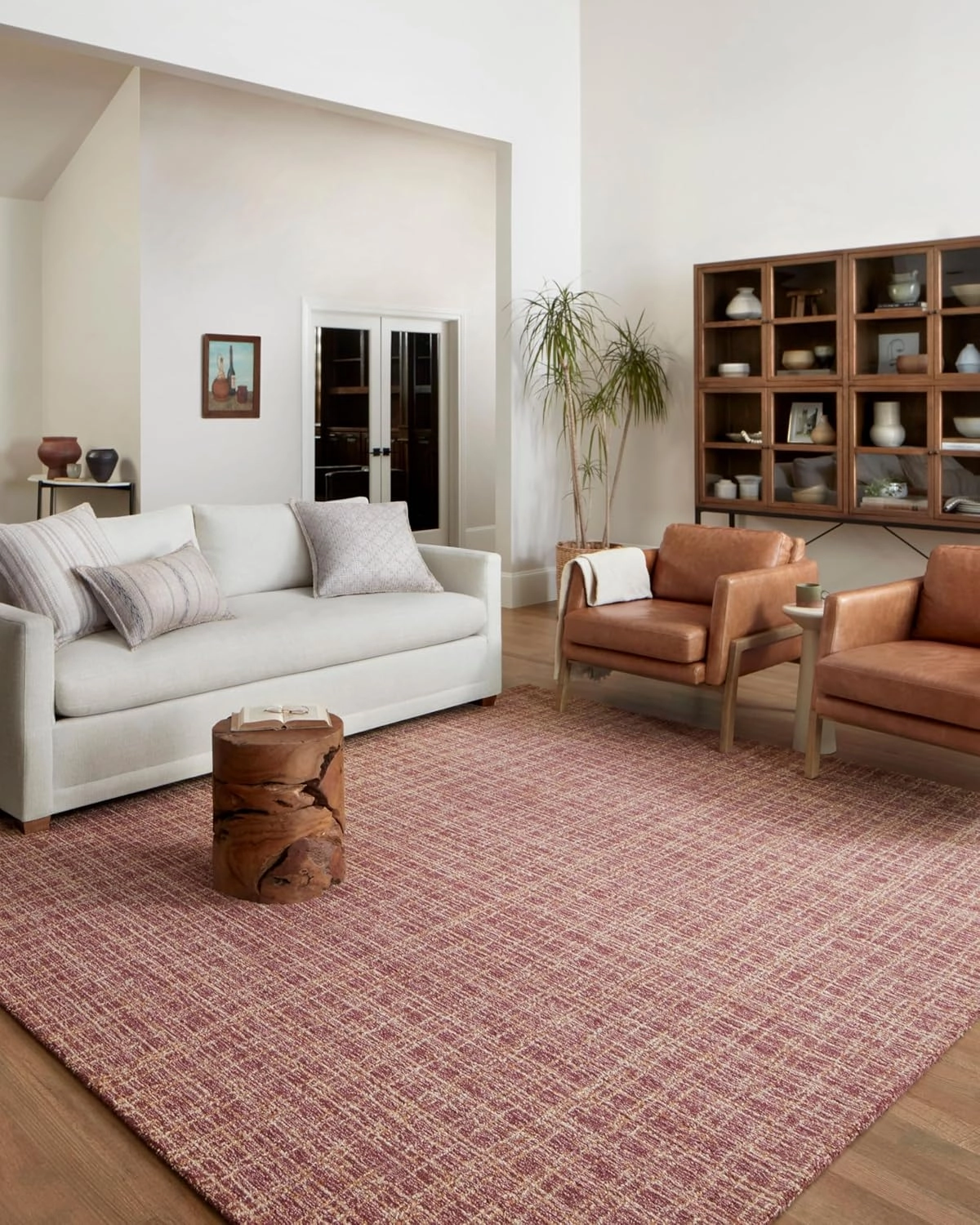 Loloi Chris Loves Julia x Polly Collection POL-03 Berry/Natural 2'-0" x 5'-0" Accent Rug