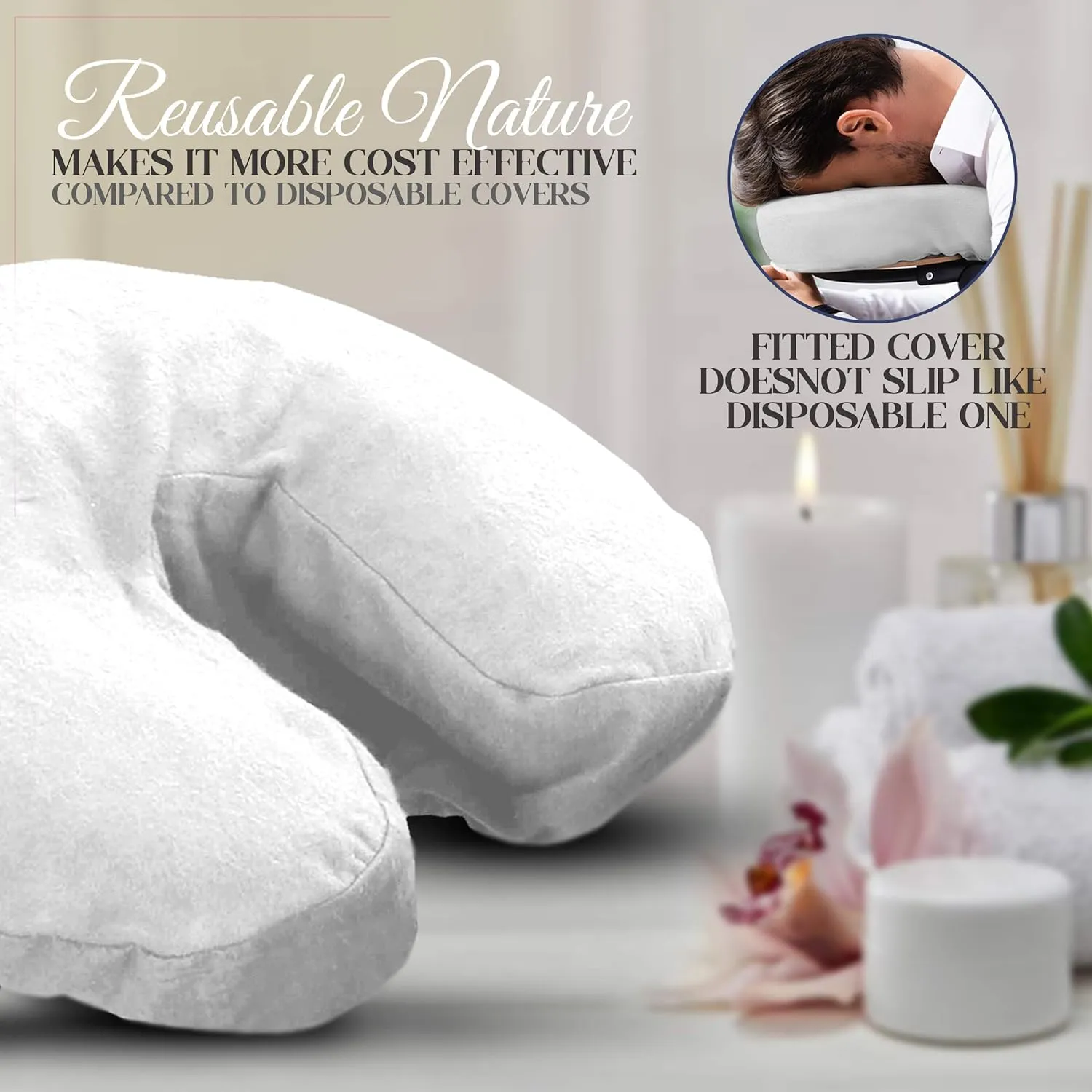 London Linens Pack of 10, Premium Extra Thick 100% Cotton Flannel Massage Tables Face Cradle Covers Cozies Fitted - Includes 10 pcs (White)