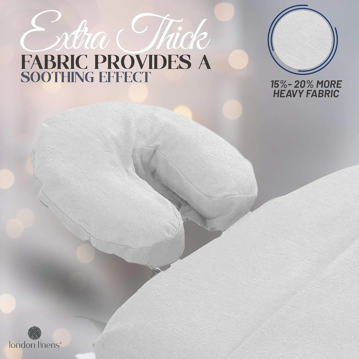 London Linens Pack of 10, Premium Extra Thick 100% Cotton Flannel Massage Tables Face Cradle Covers Cozies Fitted - Includes 10 pcs (White)
