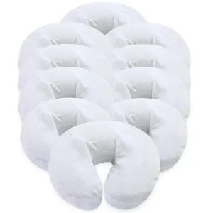 London Linens Pack of 10, Premium Extra Thick 100% Cotton Flannel Massage Tables Face Cradle Covers Cozies Fitted - Includes 10 pcs (White)
