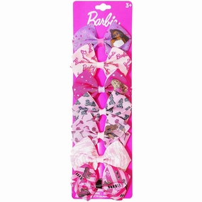 Luv Her Barbie Kids Bows - Hair Accessories Gift Set - Princess Hair Bows - 7 Pcs 4 Inch Bundle - Hair Bows for Girls - Barbie Hair clip - Alligator Clip - Ages 3  