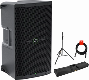 Mackie Thump212XT 1400W 12" Powered PA Loudspeaker System (DSP and Bluetooth) Bundle with Auray Speaker Stand and 51" Stand Bag Plus 20" XLR-XLR Cable