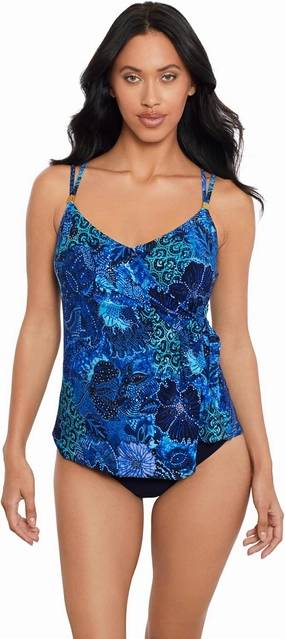 MagicSuit Women's Swimwear Carma Underwire Adjustable Tankini Top, Sky, 08