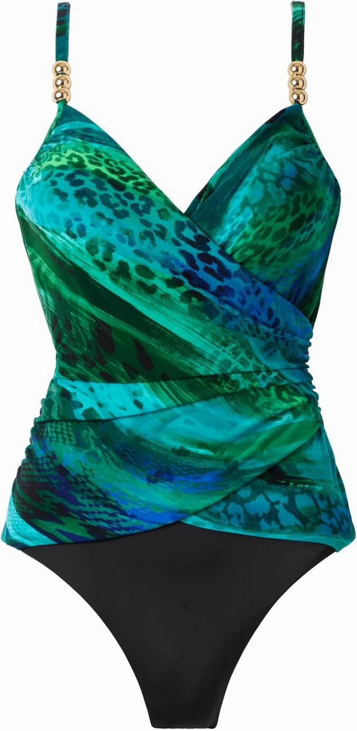 MagicSuit Women's Swimwear Louise Underwire Adjustable One Piece Swimsuit, Blue/Multi, 08